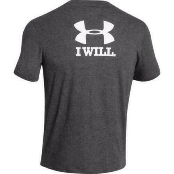 5 for $25 Under Armour Short Sleeve Camp Tee I WILL‎ T-Shirt Gray Size Small - Picture 1 of 12